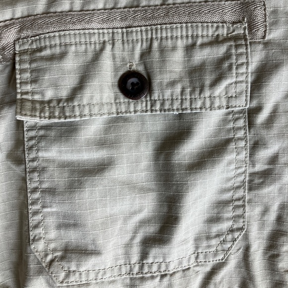 Levi’s L Regular Khaki Tan Rip Stop Fleece Lined Shirt Jacket Style 3LML - Picture 5 of 13